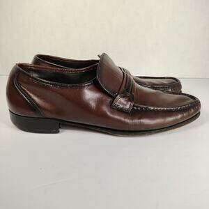 Florsheim Como Mens US 10.5 D Leather Loafer Burgundy Moc Toe Shoes Cousin Eddie